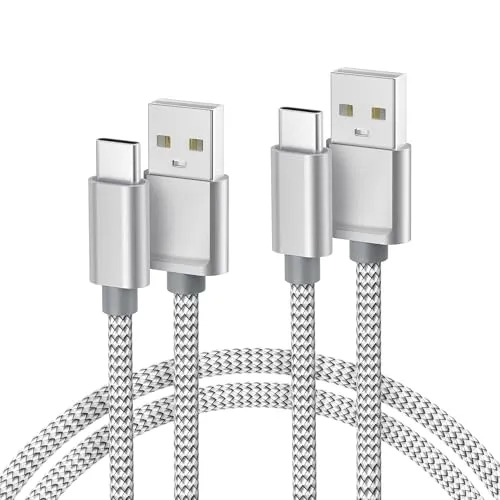 Basesailor Ladekabel für iPhone 17 16 Pro Max,USB C Schnellladekabel 2M 2Pack,Typ A zu USBC Kabel für Apple 15,iPad Air 4 5,Kindle Fire HD 11 Gen,Samsung Z Flip Fold A56 A55 A54 A42 S25 S24 Plus Ultra