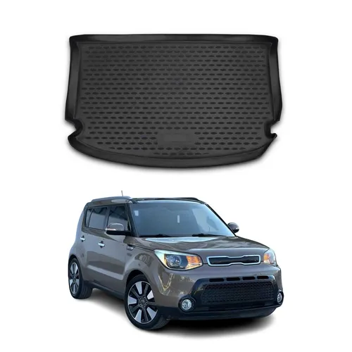 Kofferraummatte für Kia Soul 2014-2020 – Gummi TPE Schwarz - Praktische Kofferraummatte für Kia Soul II, wasserfest und hitzebeständig. Einfache Installation und leicht zu reinigen – ideal für den täglichen Einsatz.