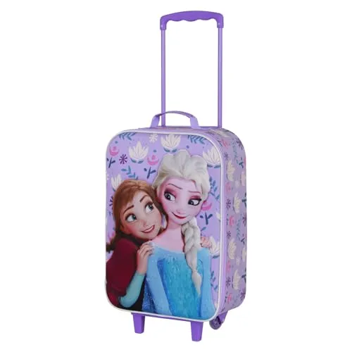 Disney Die Eiskönigin 2 3D Trolley-Koffer - Kindergepäck mit 3D-Design, leicht und handlich, ideal für Reisen mit einer Kapazität von 26 L und verstellbarem Griff