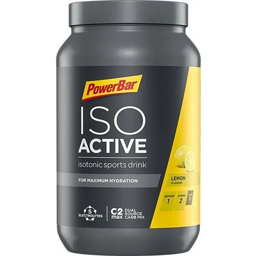 Powerbar Isoactive Sportgetränk 1320 g - Lemon Geschmack - Energieriegel & Getränke, ideal für optimale Hydration und Energie beim Sport, mit erfrischendem Zitronengeschmack.