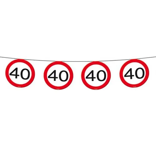 40. Geburtstag Wimpelkette Verkehrsschilder Wimpelgirlande Geburtstagsgirlande
