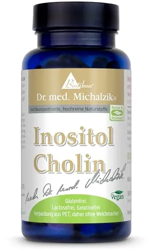 Inositol Cholin - 750 mg natürliches Inositol & 750mg Cholin Bitartrat - nach Dr. med. Michalzik - ohne Zusatzstoffe - von Biotikon®