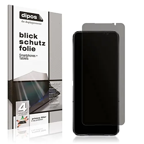 dipos I Sichtschutz-Folie matt kompatibel mit ASUS ROG Phone 6D Blickschutzfolie Display-Schutzfolie Privacy-Filter (Kleiner als das Glas, da Dieses gewölbt ist)