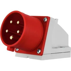 REV-Ritter CEE-Wandstecker 0510622555 , 5-polig, 400 V, rot, IP44 Spritzwasserschutz, 32 A