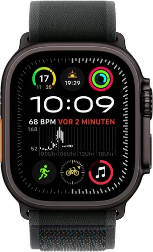 Apple Watch Ultra 2 4G 49 mm Schwarz - Robuste Titan-Smartwatch mit GPS, ideal für Outdoor-Aktivitäten und 2 Tage Akkulaufzeit