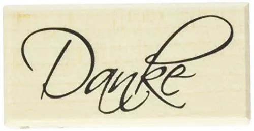 Rayher Hobby 28440000 Butterer Holzstempel Danke, 3 x 6 cm, Stempel mit Schriftzug für Dankeskarten bei Hochzeit, Taufe, Kommunion, Geburtstag