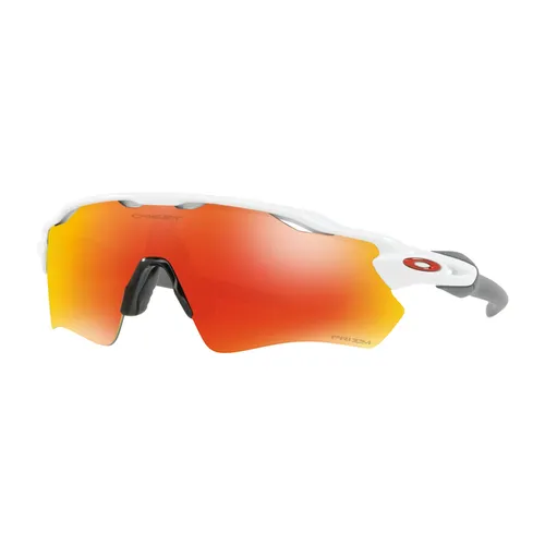 Oakley Radar EV Path Polished White / Prizm Ruby - Sportbrille mit Polished White Rahmen und Prizm Ruby Gläsern, ideal für Hochleistungssportler dank High Definition Optics für optimale Sicht und Unobtanium für sicheren Halt bei Nässe.