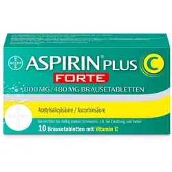 Aspirin Plus C Forte 800mg/480mg Brausetabletten - Arzneimittel zur Linderung von leichten bis mäßig starken Schmerzen und Fieber, mit schmerzlindernder und entzündungshemmender Wirkung. Ideal bei Erkältungen und Regelschmerzen.