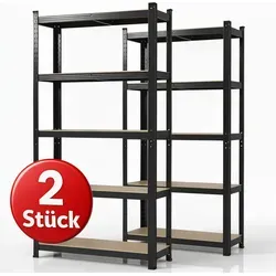 Karatcommercial Schwerlastregal Lakota - Traglast bis 1250 kg - Werkstatteinrichtung: Schwerlastregal im 2er Set, ideal für Lagerung und Werkstatt, mit individueller Einsetzbarkeit und extrem hoher Traglast von bis zu 1250 kg.