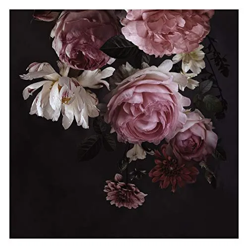 Bilderwelten Blumen Fototapete Vintage inkl. Kleister 288x288cm - Vliestapete Made in Germany - große Blumen Tapete Schlafzimmer - Rosen Blumentapete 3D - Tapete Blumen Wohnzimmer Flur T_3248