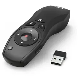 Hama Wireless Presenter - Roter Laserpointer und Air Maus mit 15m Reichweite, ideal für Präsentationen und digitales Schreiben