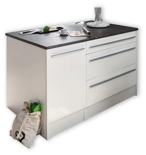 Yourkitchen Kücheninsel JAZZ - Stilvolles Raumwunder für Ihre Küche - Einbauküchen-Komponenten mit modernem Design, 2 Türen, 3 Schubladen und großzügigen Maßen für optimale Organisation und Funktionalität.
