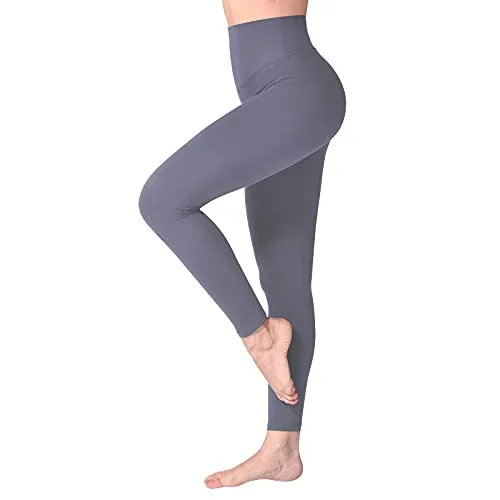 SINOPHANT Leggings Damen High Waist - Blickdicht Leggins mit Bauchkontrolle für Sport Yoga Gym(1 Grau,L-XL)