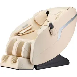 HOME DELUXE Massagesessel KELSO - Zero-Gravity Liegeposition in Beige, 6 voreingestellte Programme, integrierte Heizfunktion und Bluetooth Lautsprecher