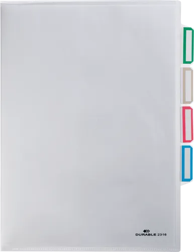 DURABLE 231619 - Sichthüllen, A4, transparent, mit 3-fach Teilung, 5 Stück