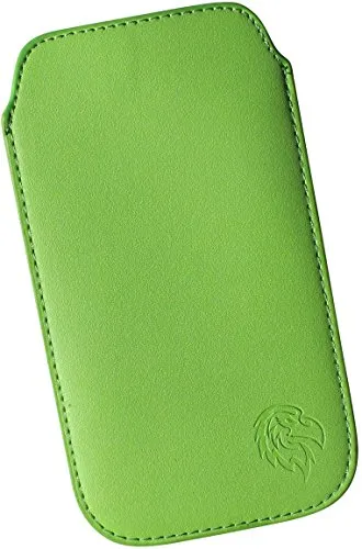 Davii Schutztasche Handytasche für Samsung Galaxy A15 / A25 / A55, Hülle Einsteck Etui Lasche flach mit Band weich Adler Standard XXL Gruen
