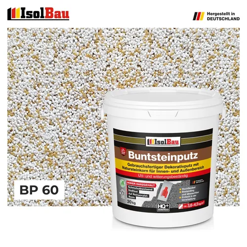 Buntsteinputz Mosaikputz BP 60 (weiss, sand/gelb) 20 kg Absolute ProfiQualität