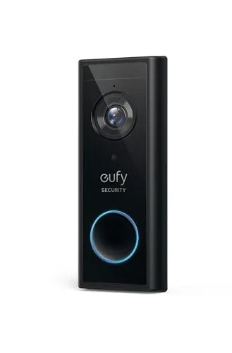 eufy Security kabellose Video-Türklingel mit Akku (2K HD) - Türstationen mit 180 Tagen Akkulaufzeit, IP65 wasserdicht, 2K HD Kamera und kompatibel mit Amazon Alexa und Google Assistant für maximale Sicherheit.