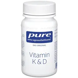 Pure Encapsulations Vitamin K & D Kapseln - Arzneimittel zur Unterstützung der Knochengesundheit, Vitamin D fördert die Calciumaufnahme und stärkt das Immunsystem.