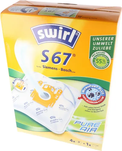 Swirl Staubsaugerbeutel S67 MicroPor Plus für Siemens und Bosch Staubsauger