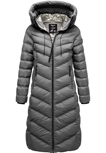 REPUBLIX Damen Gefütterte Winterjacke RJ-8025 Dunkelgrau XS - Elegante gefütterte Winterjacke für Damen mit großer Kapuze. Der moderne Schnitt und die Steppoptik sorgen für Stil, während der verstellbare Kragen vor Wind schützt. Robustes, pflegeleichtes Material für den täglichen Komfort.