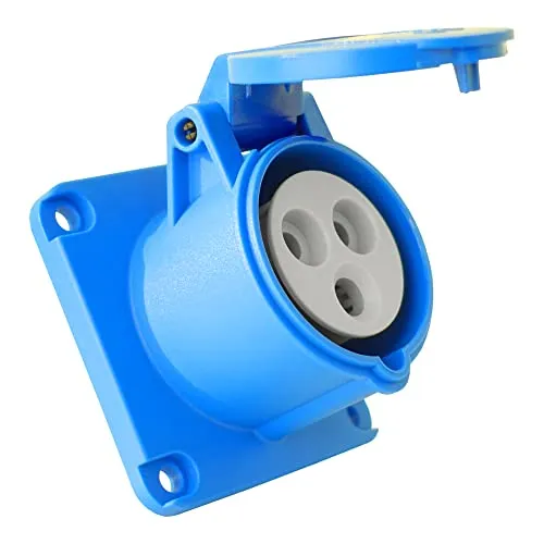 CEE Einbausteckdose gerade 230V 32A 3P 75x75 mm Anbausteckdose