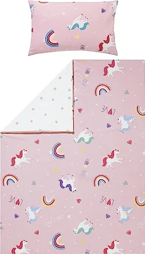 Erwin Müller Kinder-Wendebettwäsche Renforcé rosa 100x135 cm - Wendebettwäsche mit verspieltem Sternemotiv und praktischem Reißverschluss, aus 100% Baumwolle für angenehme Nachtruhe.
