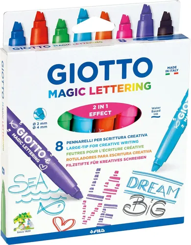 Giotto Magic Lettering Filzstifte Fasermaler für kreatives Schreiben 8 Stück