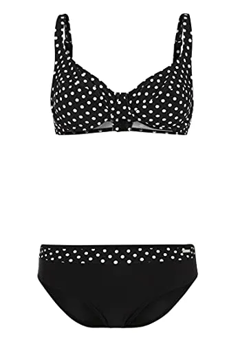 Bügel-Bikini LASCANA, Damen, Gr. 38, Cup B, schwarz - Eleganter Bügel-Bikini von LASCANA mit modischen Raffungen und verstellbaren Trägern. Ideal für stilbewusste Frauen, die Komfort und Design verbinden möchten. Pflegeleicht und in verschiedenen Farben erhältlich.