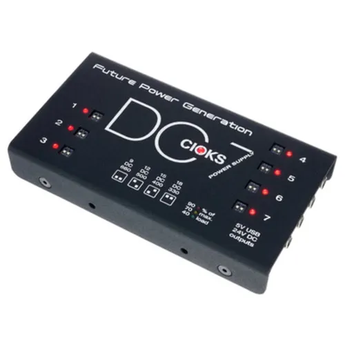 Cioks DC7 - Ultra Kompaktes Multi-Output Netzgerät - Effektgeräte für Gitarre & Bass; professionelles Netzgerät mit 7 isolierten DC-Abgängen und extrem geringer Störung für optimale Performance.