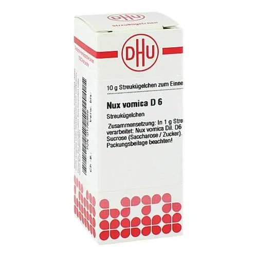 NUX VOMICA D 6 Globuli 10 g - Homöopathisches Produkt in praktischer 10 g Packung, ideal für die Unterstützung der individuellen Gesundheit. Für den persönlichen Gebrauch geeignet.