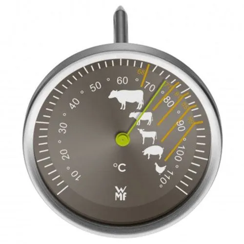 WMF Scala Kerntemperatur-Lebensmittelthermometer schwarz - Bratenthermometer für präzises Garen, ideal für Rind, Kalb, Lamm, Schwein und Geflügel mit hitzebeständigem Design bis 250°C.