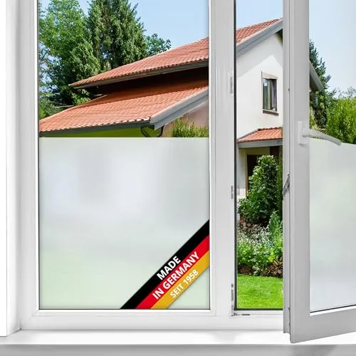 d-c-fix Fensterfolie Opal - 67,5 cm x 2 m – selbstklebende Sichtschutzfolie mit modernem Muster für Glasflächen – selbsthaftend, blickdicht, dekorativ