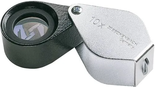 Eschenbach Metal Einschlaglupe 12x - Leselupe für Kleingedrucktes, leicht zu bedienen und ideal für präzises Lesen