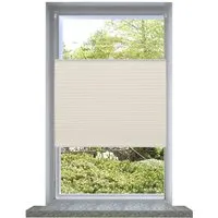 Plissee Faltrollo 90x125cm Creme - Klemmmontage ohne Bohren - Rollos für perfekten Sonnen- und Sichtschutz, flexibel verstellbar von oben und unten, ideal für ein modernes Wohnambiente.