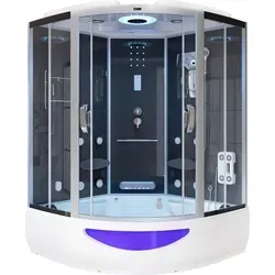 HOME DELUXE Dampfdusche EXCLUSIVE, schwarz - Dampfdusche für Wellnessliebhaber, ergonomisch konzipiert und bietet Platz für Entspannung und Erholung in Ihrem Zuhause.