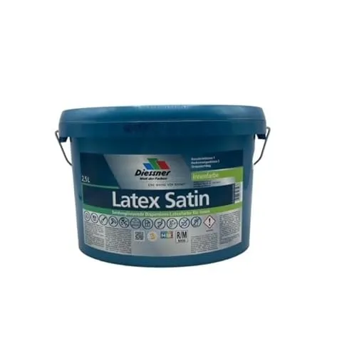 Diessner Latex Satin Dispersions-Latexfarbe Innenfarbe verschiedene Gebinde Wandfarbe (2,5 Liter)