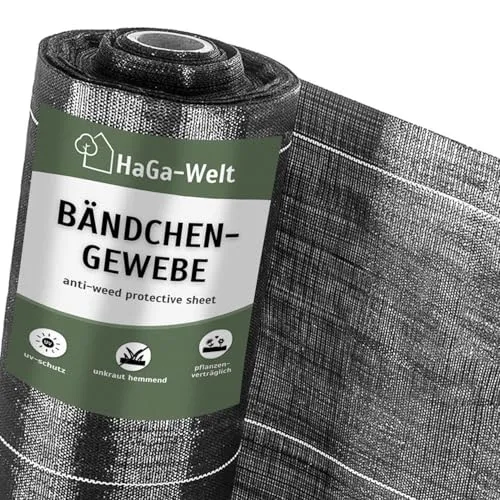HaGa Bändchengewebe | 4m Breite - 100g/m² | chemiefreier Unkrautvernichter | UV-beständig und robust für Wege & Terrasse - weniger Unkraut entfernen (Meterware)