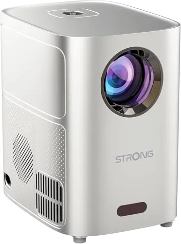STRONG Q1 LCD Beamer, 180 ANSI-Lumen - Beamer für Präsentationen und Filme mit Full HD-Auflösung, 180 ANSI-Lumen für klare Bilder selbst bei Tageslicht, ideal für Büro und Home Cinema.