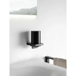 Keuco EDITION 11 Black Selection Seifenspender - Eleganter Seifenspender aus mattiertem Stülpglas, ideal für ein modernes Badezimmer-Accessoire in schwarz matt.