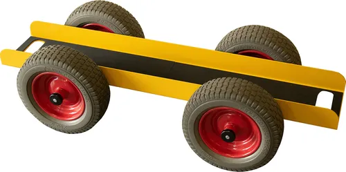 Plattenwagen 300 kg Pannensicher TW 300-4W PUR - Robuster Plattenwagen mit pannensicheren Polyurethanreifen, ideal für den Transport von schweren Lasten wie Gipskarton oder Fensterelementen. Hoher Rollkomfort und lange Lebensdauer – perfekt für Baustellen.