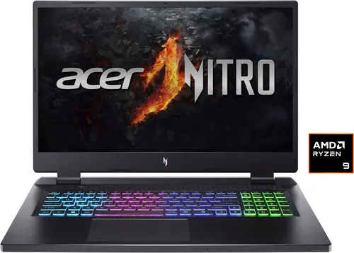 Acer Nitro 17 Gaming Notebook 17.3" - Power für Gamer - Gaming Laptop mit 17,3" QHD-Display, Ryzen 9 Prozessor und NVIDIA RTX 4060 für flüssiges Gaming und beeindruckende Grafikleistung.