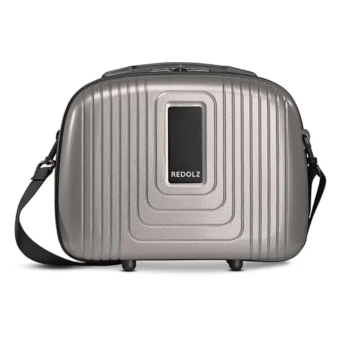 REDOLZ Hartschalen Handgepäck Kosmetik-Koffer | Leichtes Beauty-Case mit Aufsteckfunktion und 14 Litern Volumen - KULTURTASCHE: Der REDOLZ Kosmetik-Koffer (34 x 17 x 27 cm) bietet mit 14 Litern Platz für alle Pflegeprodukte. Mit nur 1,1 kg ist er leicht und vielseitig tragbar – ideal für Reisen und den täglichen Gebrauch.