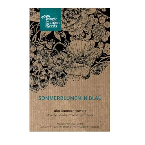 Sommerblumen in Blau - Einjährige Blühmischung mit 17 blau-blühenden Blumen