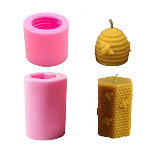Stück Silikonform für Bienenenwachskerzen Seife Riegel Kerzen Selbstgemachte Gießkerze DIY Silikonform Handgefertigte Kerzen Formen Fondant Kuchen Dekoration 3D Biene Biene Seifen Wachskerze Harz 2