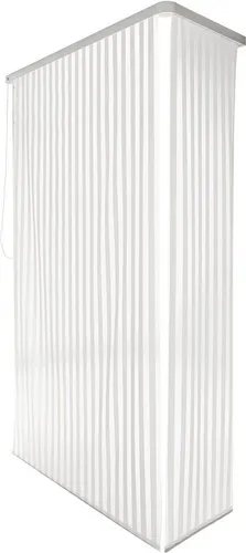 Eckduschrollo Kleine Wolke 138 + 62 x 240 cm - Duschvorhänge in elegantem Weiß, mit praktischer Kassette und aus robustem Aluminium und Vinyl für eine stilvolle und funktionale Badezimmergestaltung.