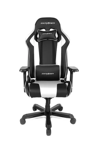 DXRACER Gaming-Stuhl K-Serie OH-KA99-NW - Gaming Chair, ergonomisch mit Kunstlederbezug, belastbar bis 135 kg, stufenlos verstellbare Rückenlehne und Armlehnen für individuellen Komfort.
