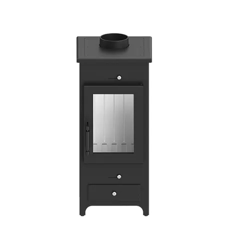 Hitze Kaminofen LEGNO 5,5 kW - Traditioneller Holzofen mit 5,5 kW Nennwärmeleistung, ideal für Wohnzimmer und Esszimmer. Hoher Wirkungsgrad von 78 % und über 10 Stunden Brenndauer für effiziente Wärme.