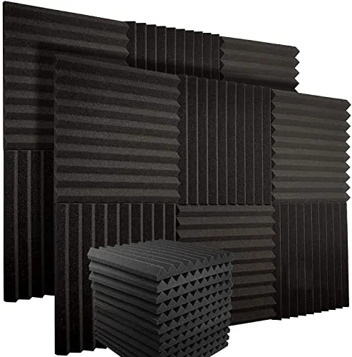 Akustikschaumstoffplatten 30x30cm - Hochdichte Schalldämmung für Studios und Büros - Optimale Schalldämmung mit hochdichten, flammhemmenden Schaumstoffplatten. Ideal für Aufnahmestudios, Büros und Heimkinos. Reduziert Echo und verbessert Klangergebnisse.