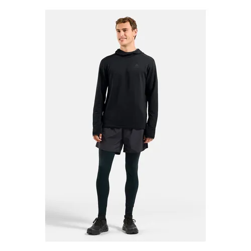 Odlo Herren Essential Thermal Hoodie XXL schwarz - Leichter Midlayer mit Kapuze und integriertem Handschutz - für optimale Bewegungsfreiheit und Komfort an kühlen Trainingstagen.